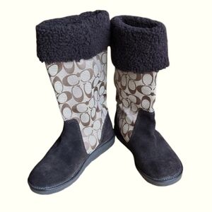 Coach Women's Kally Signature Brown Boots Size 8B